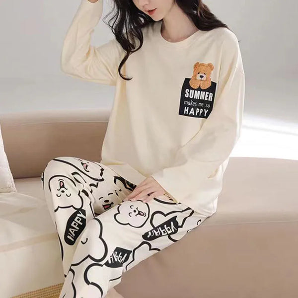 Ensemble pyjama coton femme imprimé