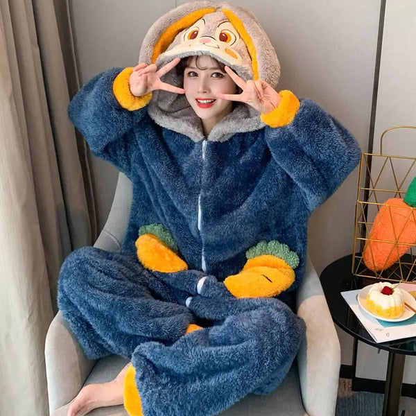 Combinaison pyjama femme lapin