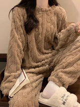 Pyjama pilou pilou femme 2 pieces café