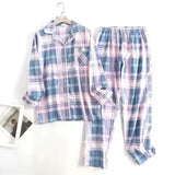 pyjama femme flanelle de coton rose gris