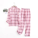 pyjama femme flanelle de coton grands carreaux rose gris