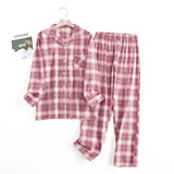 pyjama femme flanelle de coton  croisillons gris et rose clair