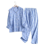 pyjama femme flanelle de coton bleu cœur