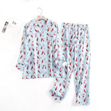 pyjama femme flanelle de coton oiseau rouge
