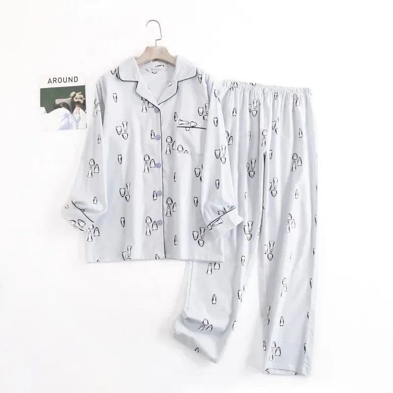 pyjama femme flanelle de coton motif