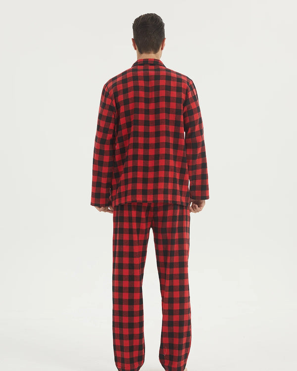 pyjama flanelle homme moderne noir et rouge