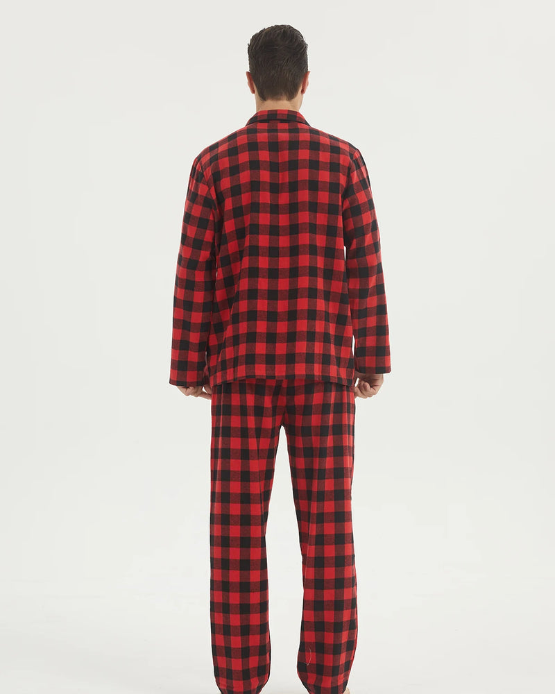pyjama flanelle homme moderne noir et rouge