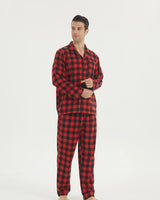 pyjama flanelle homme moderne carreaux noir et rouge