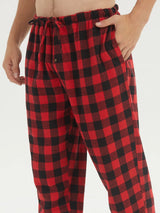 pantalon pyjama flanelle homme moderne carreaux rouge et noirs